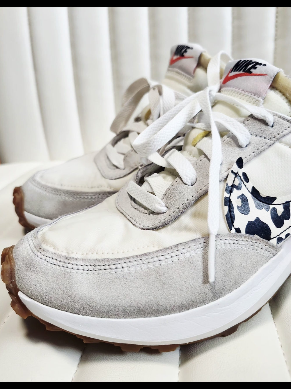 Nike Waffle Debut Women’s White Leopard Trainer - Picture 12 of 16